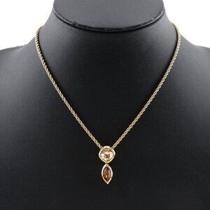 Dior Colored stone Necklace vintage Plated Gold 12.9g Women